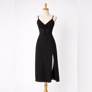 Beverly and Beck Satin Corset V-Neck Midi Dress NWT Sz M